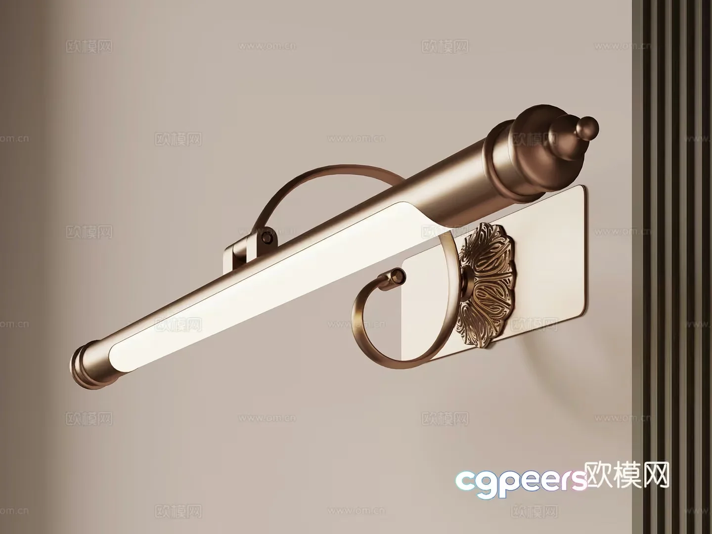 Gold Light Fixture 3D Model – 9141 – VRAY Render