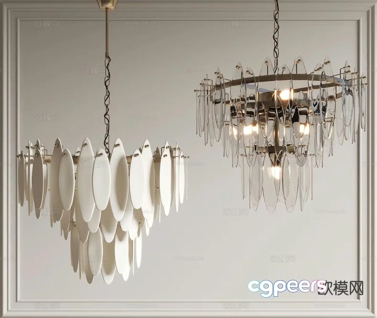 French chandeliers Metal chandeliers 3d model