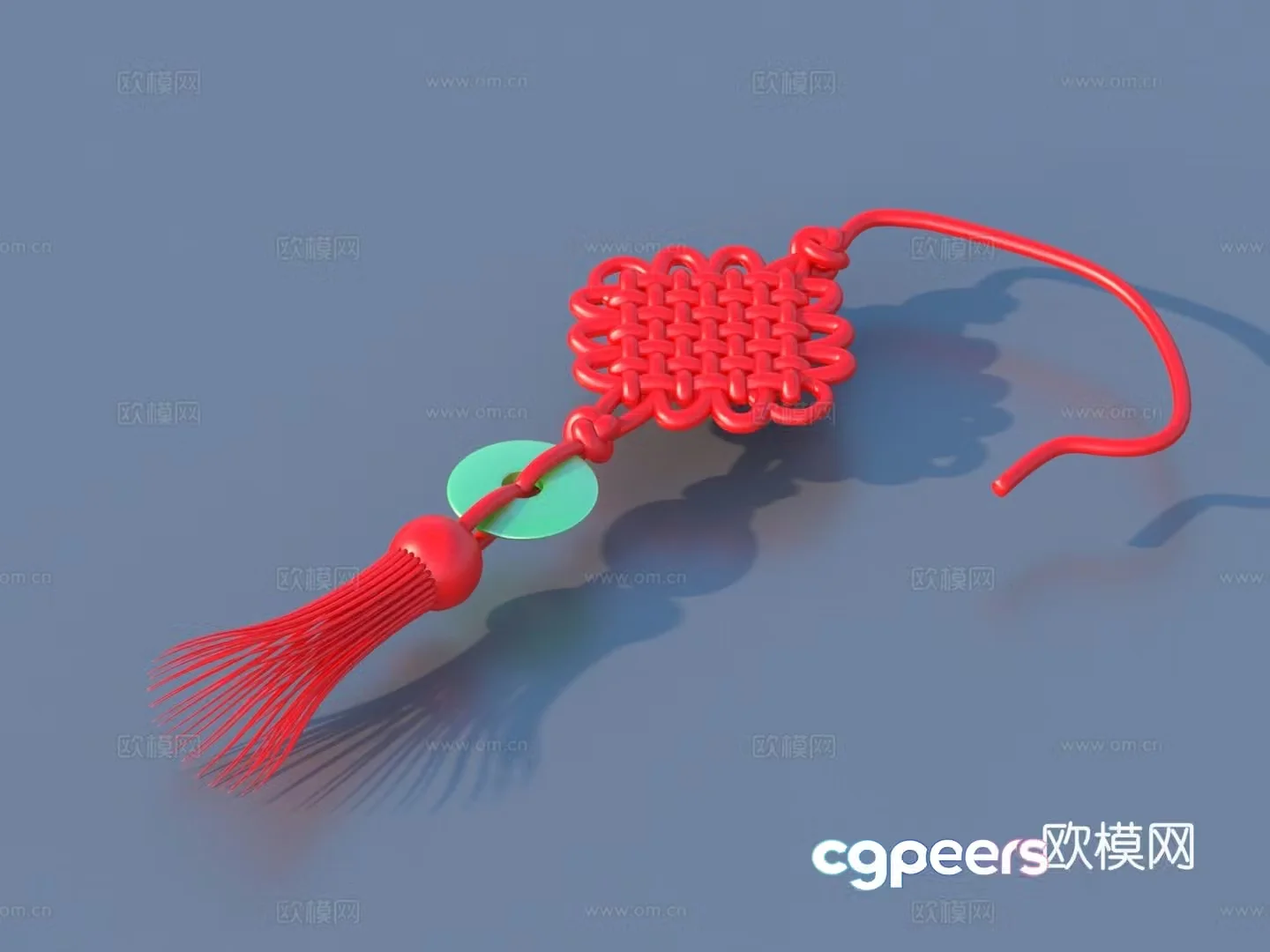 Pendant Chinese knot Jade pendant 3d model