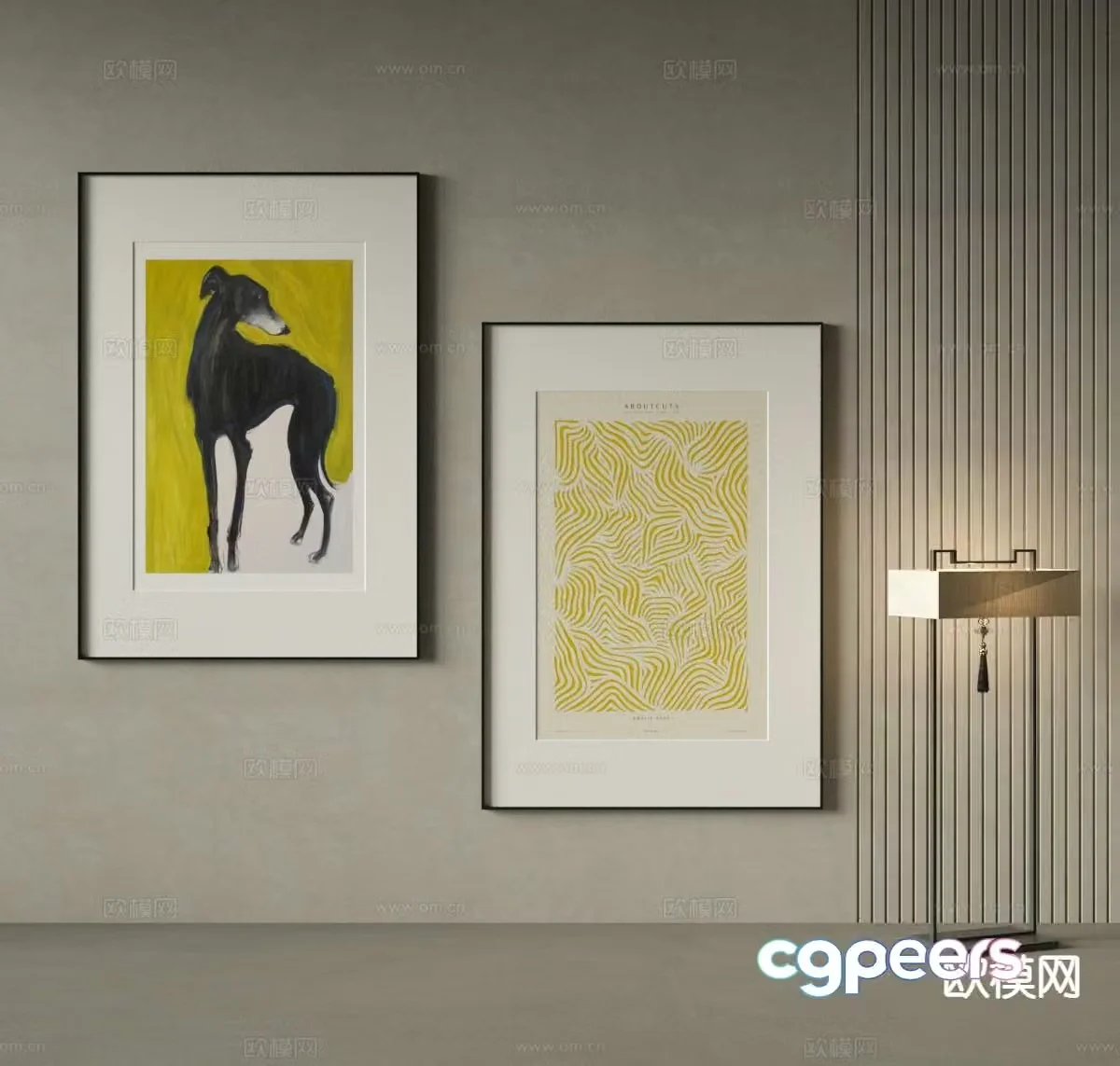 Modern art painting texture painting decorative painting 3d model