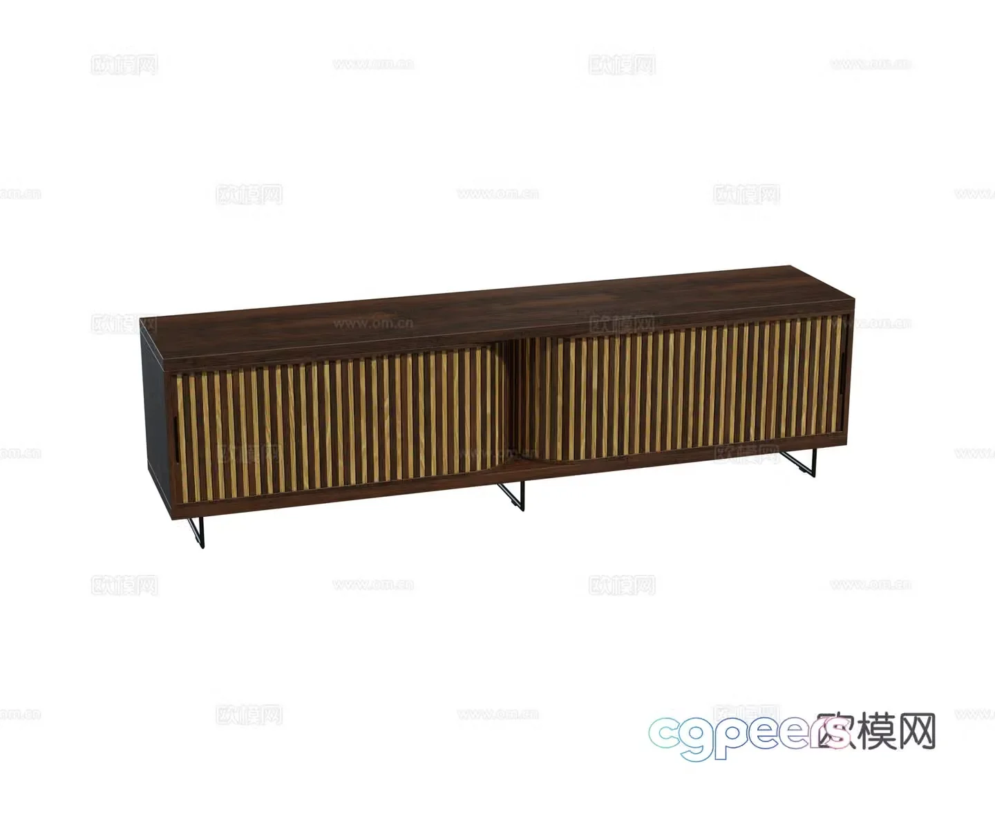 Modern retro solid wood cabinet TV cabinet sideboard storage cabinet combination 3D model