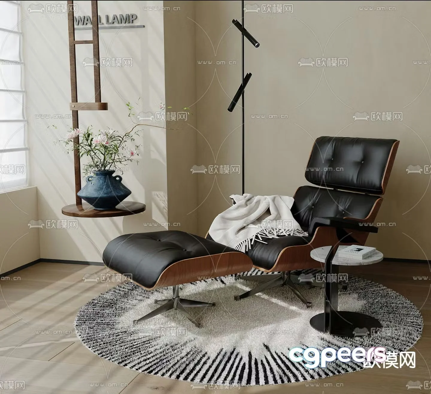 poliform lounge chair 3d model