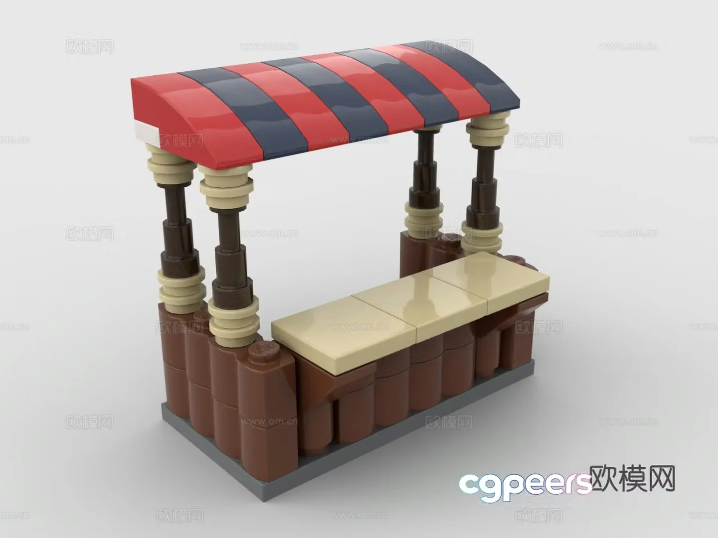 Lego LEGO Toys Building Blocks Open Air Stall 3D Model