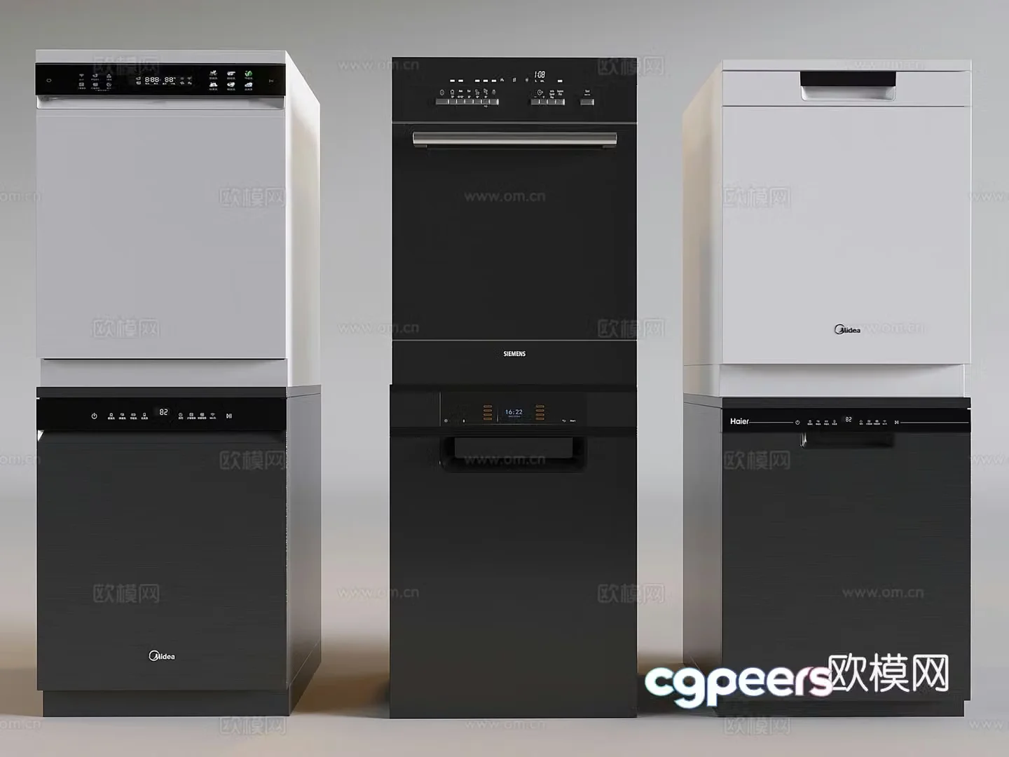 Smart embedded dishwasher 3d model