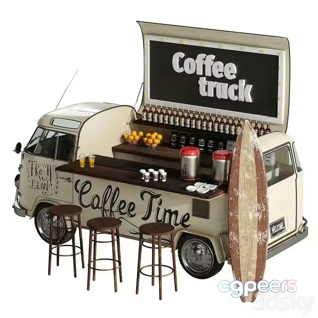 3ds Max Free – Food truck coffee