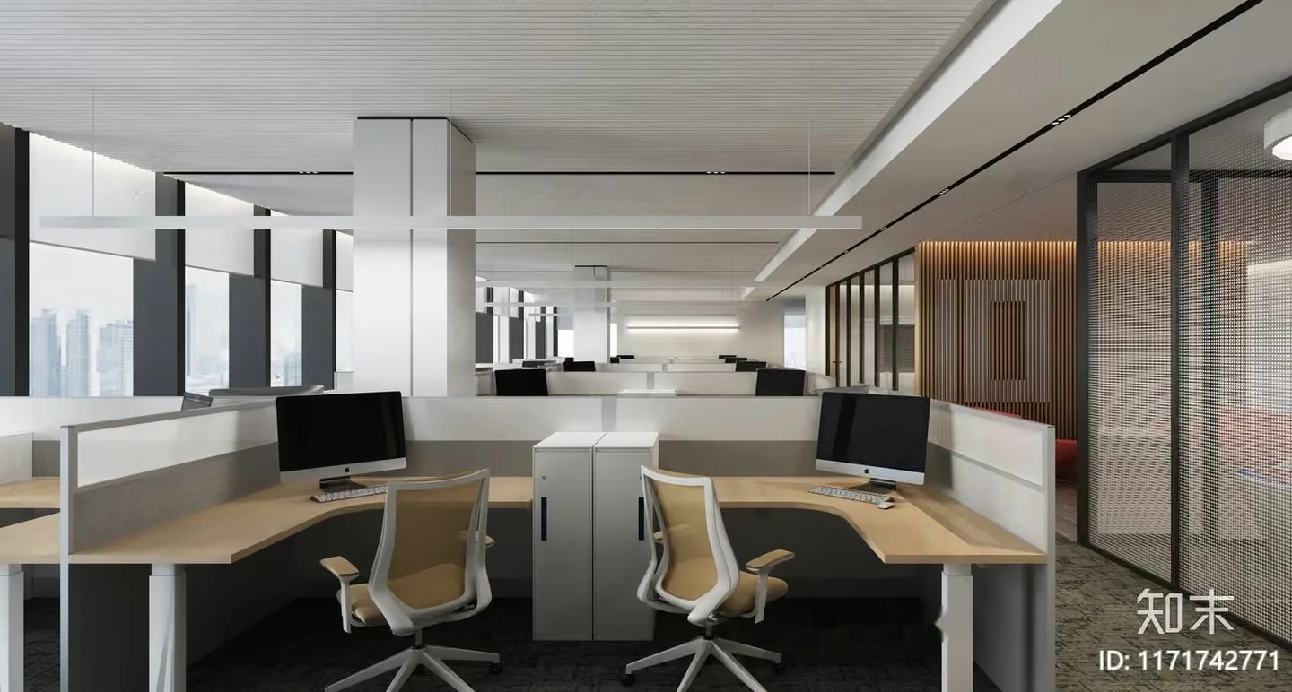 Modern Office Space 3D Model – 21828 – VRAY Render
