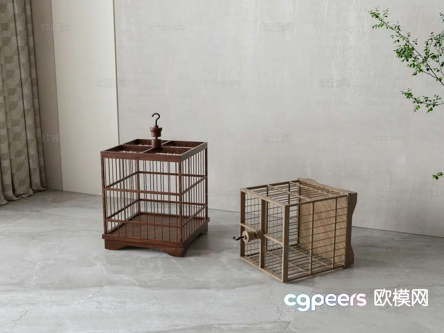New Chinese style birdcage 3d model