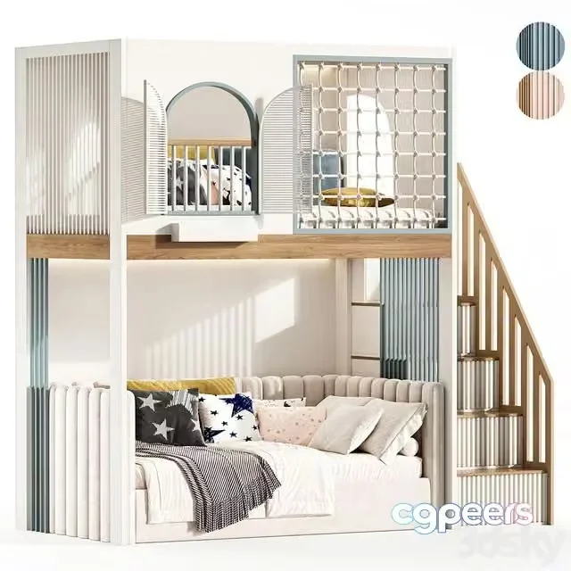 3ds Max Free – Bunk bed for kids 13