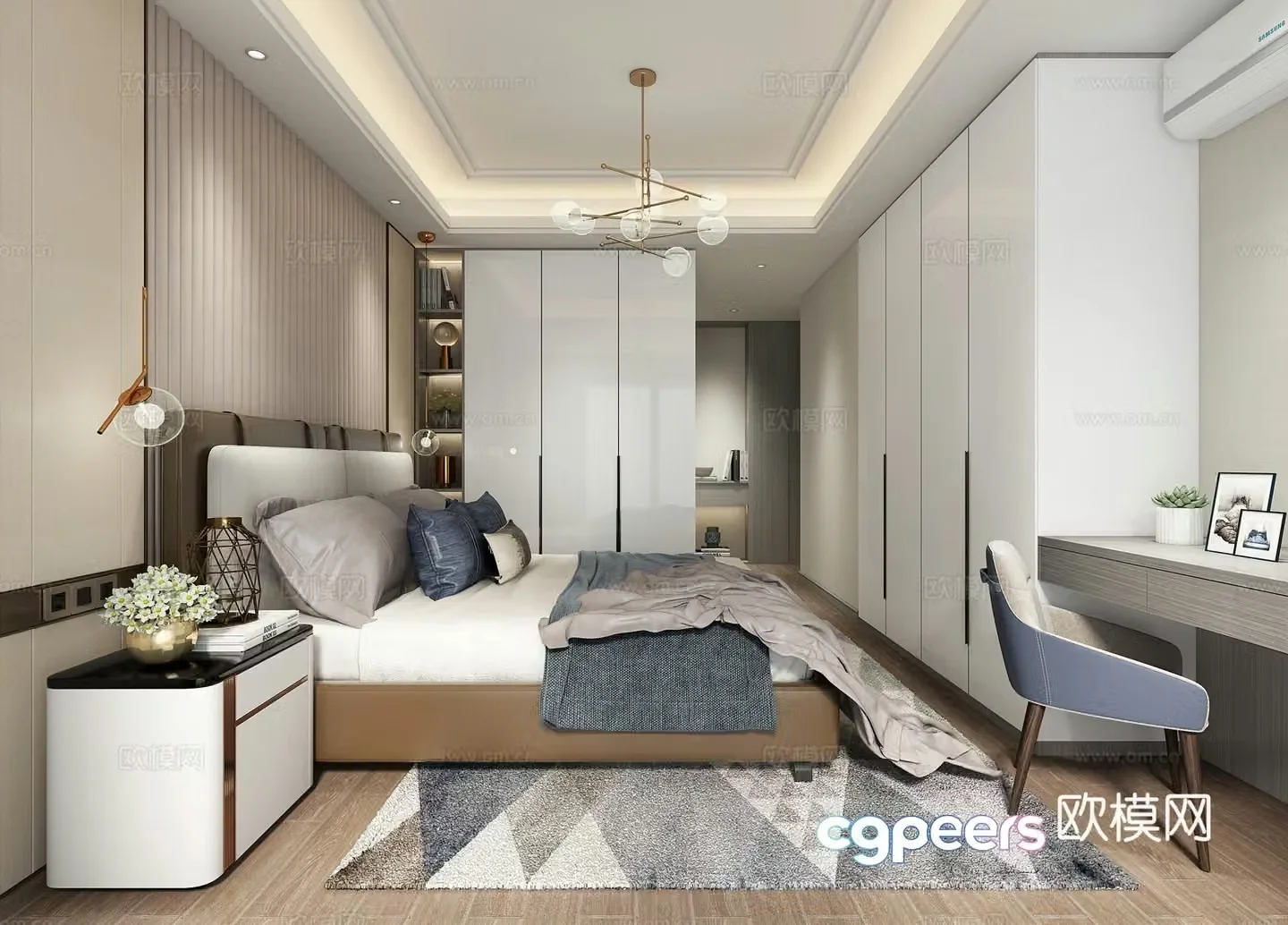 Modern bedroom master bedroom 3d model