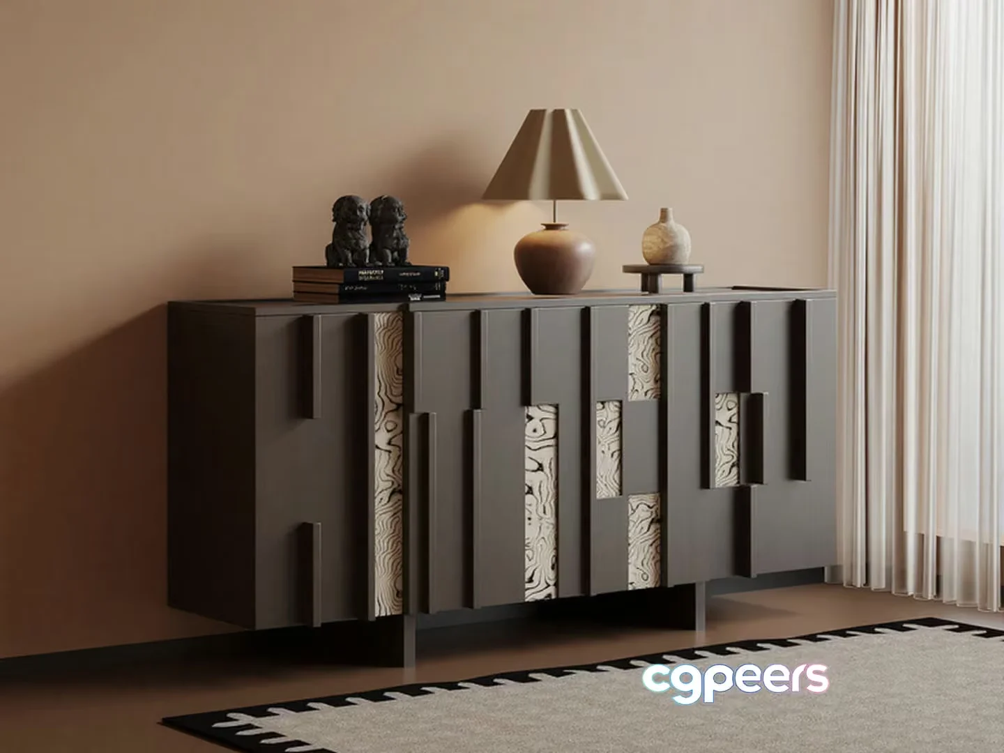 Modern Sideboard Furniture 3D Model – 8047 – VRAY Render