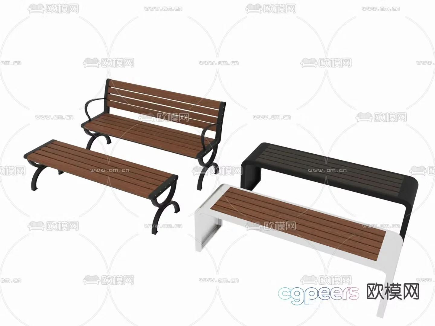 Outdoor chair park chair public chair 3d model