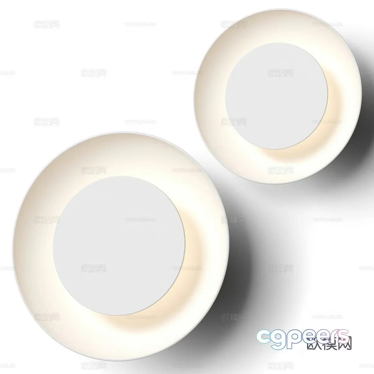 Modern minimalist disc decorative wall lamp 3d model