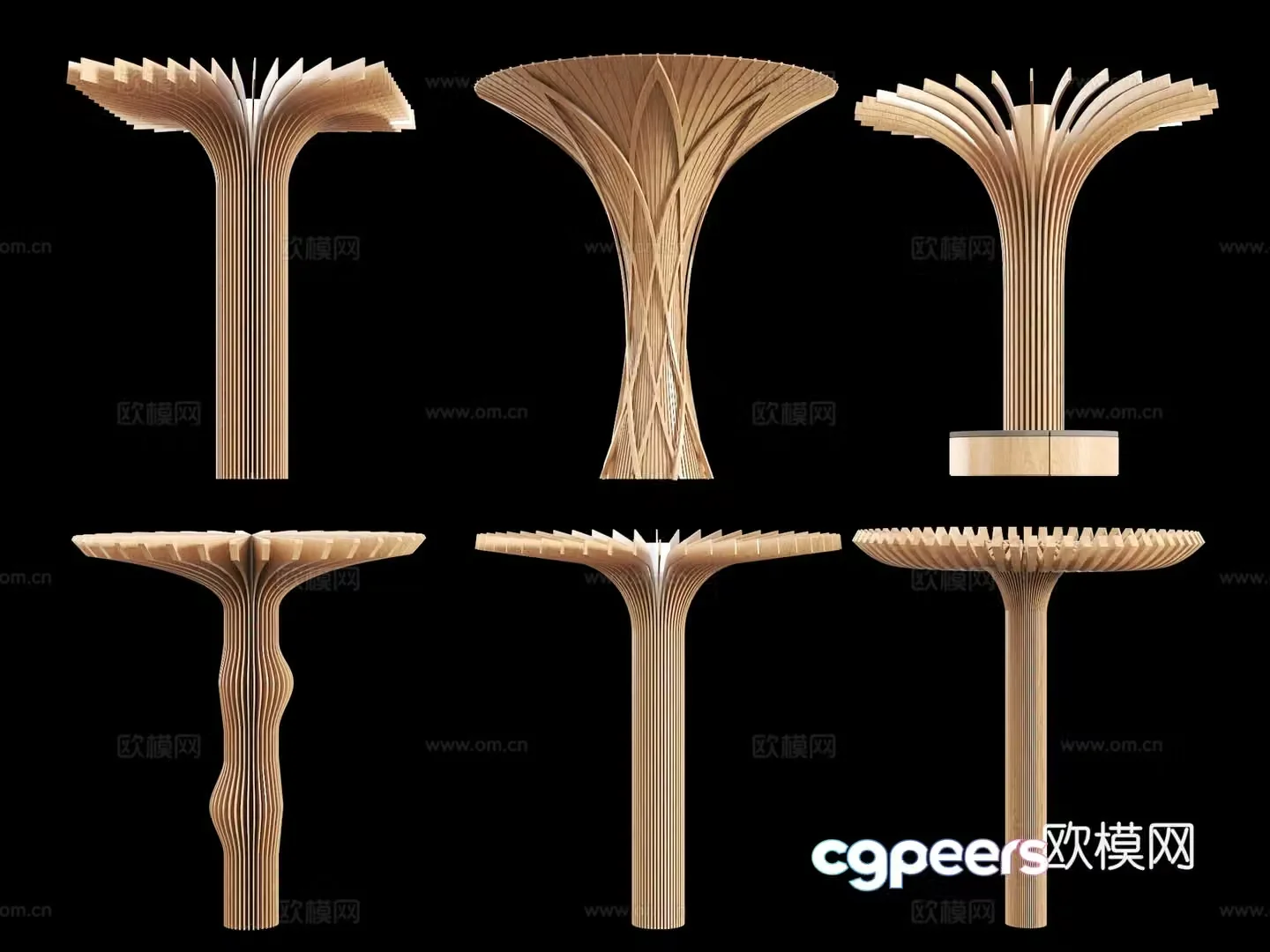 Interior Decoration Column Creative Column Grille Column Wooden Column Indoor Column Creative Package 3D Model