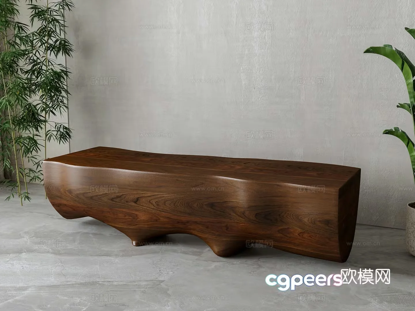 New Chinese style wooden bench 3D model
