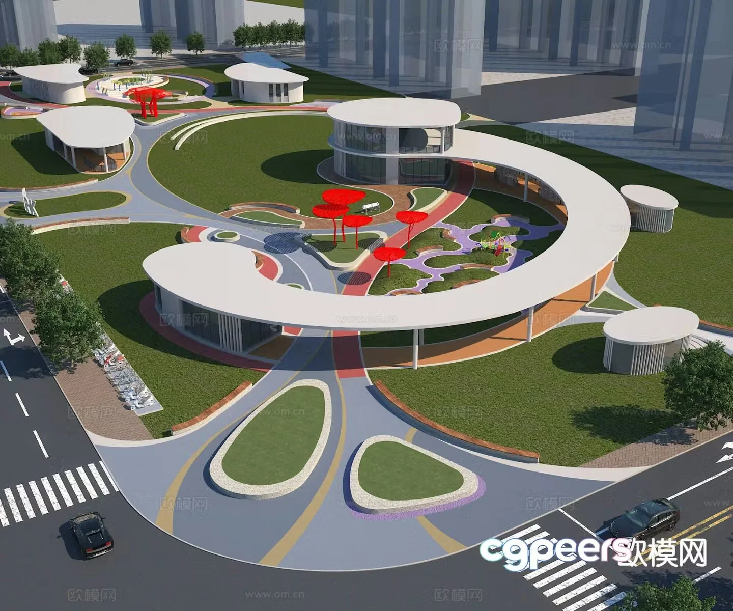 Park landscape community landscape 3d model