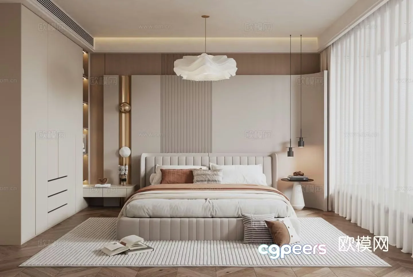 Modern bedroom master bedroom 3d model