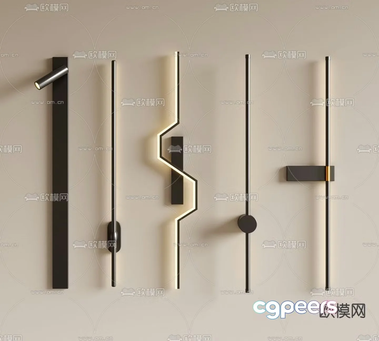 Long wall lamp 3d model