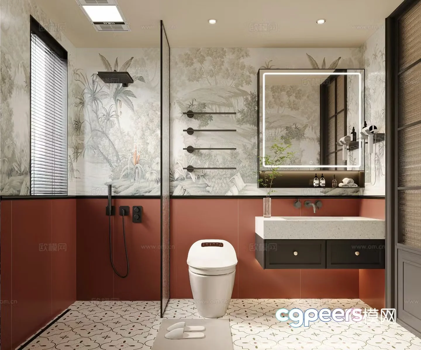 French bathroom bathroom 3d model