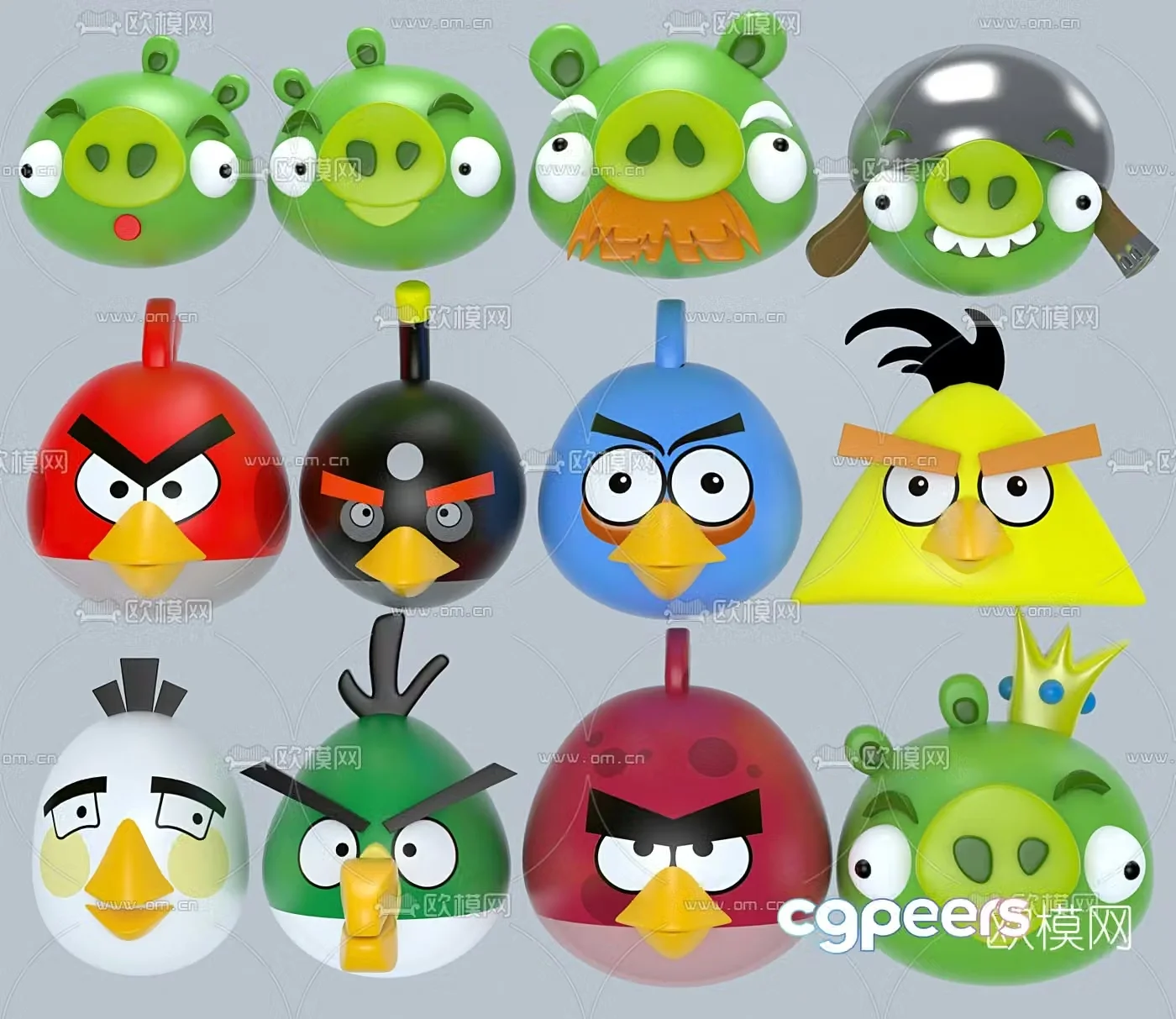 Modern Angry Birds figurine toy 3d model