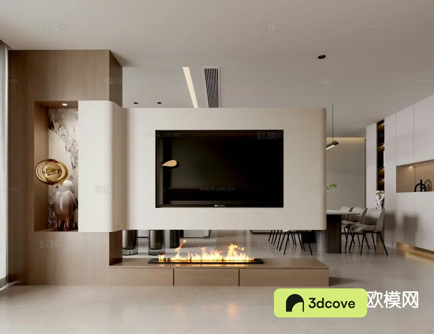 Hanging TV wall partition wall