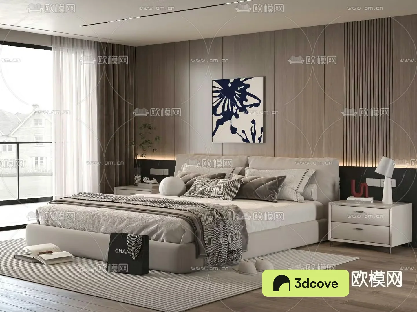 Minotti modern double bed