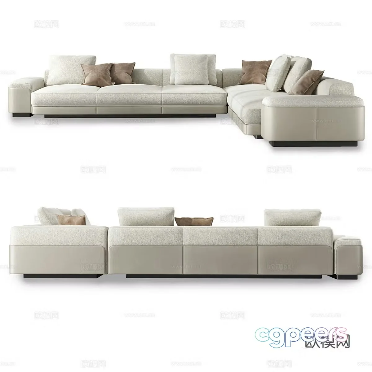 Modern simple multiplayer sofa corner sofa 3d model