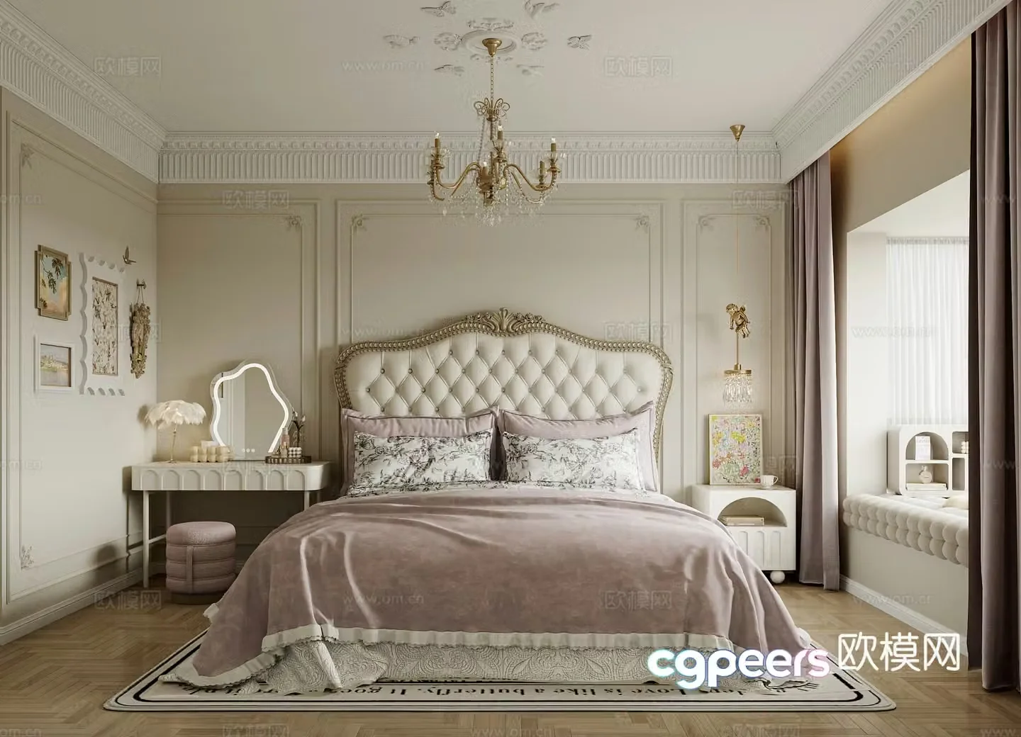 French bedroom master bedroom 3d model