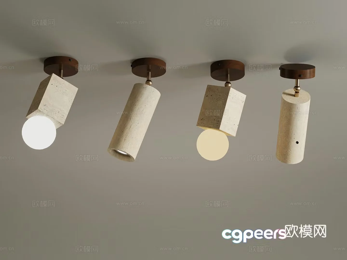 Middle-aged downlight spotlight 3d model