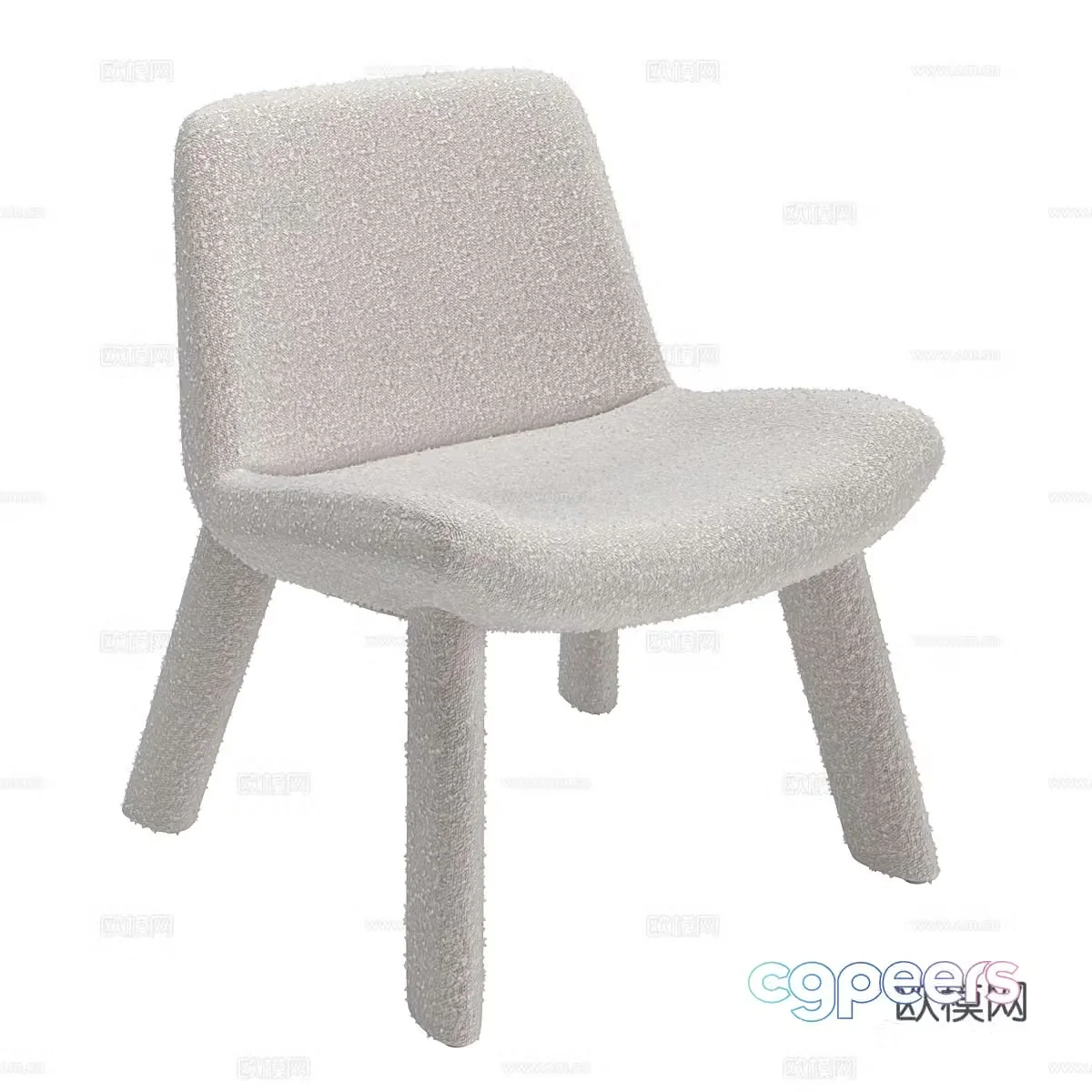 Modern single chair dining chair 3d model