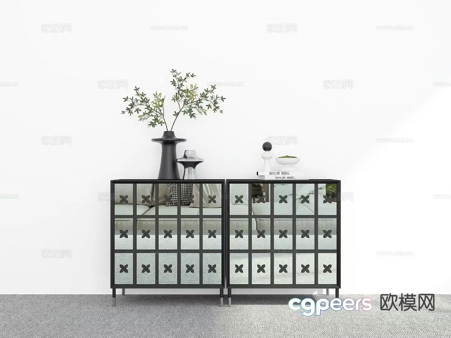 Modern entryway cabinet 3d model