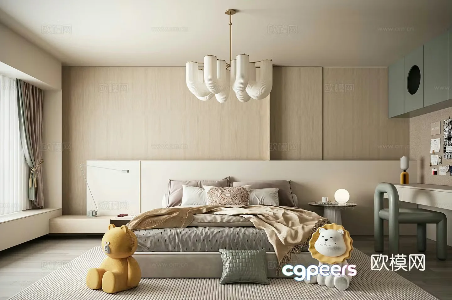 Modern minimalist children’s room 3D model
