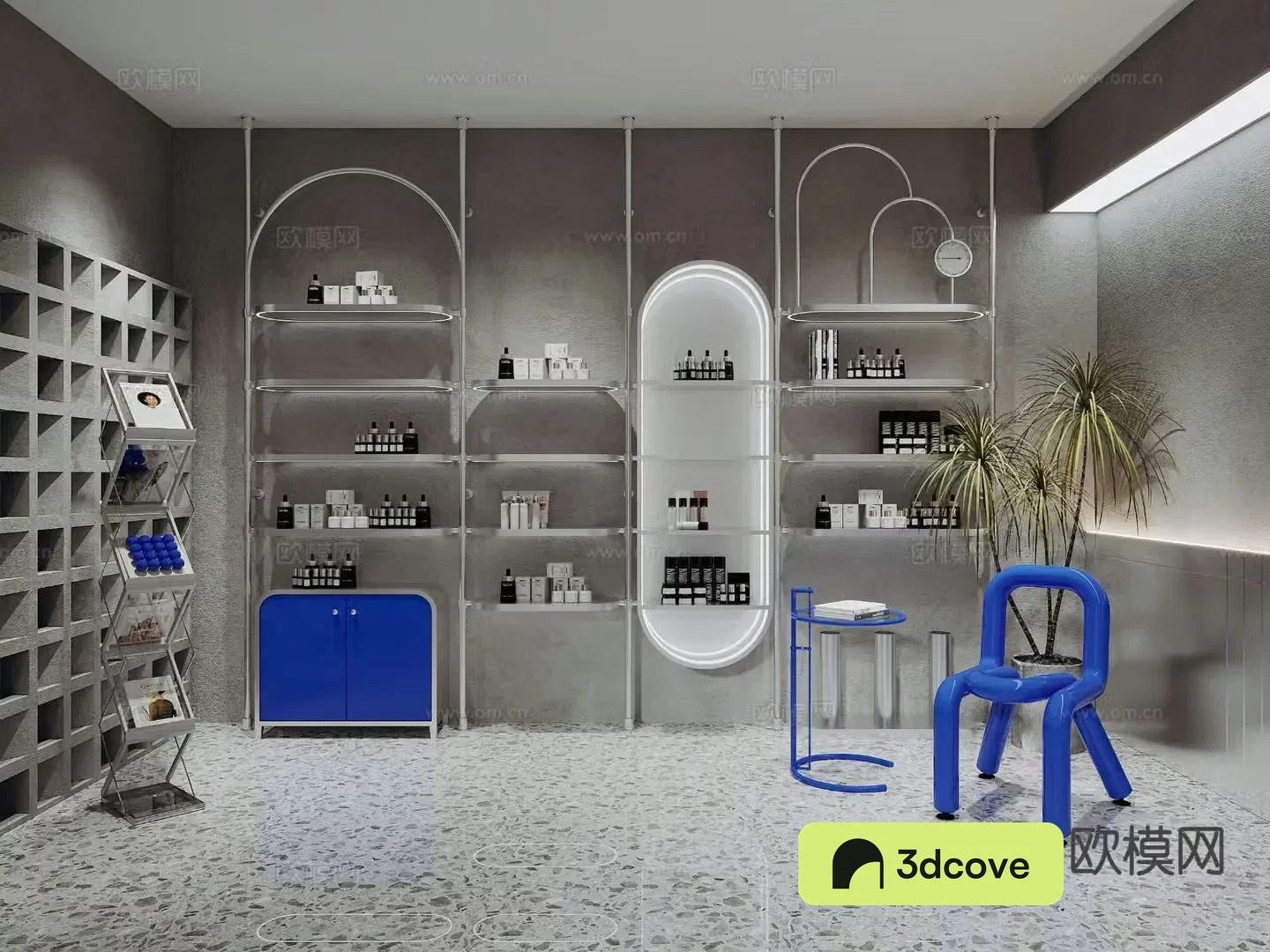 Cosmetics display cabinet shelf