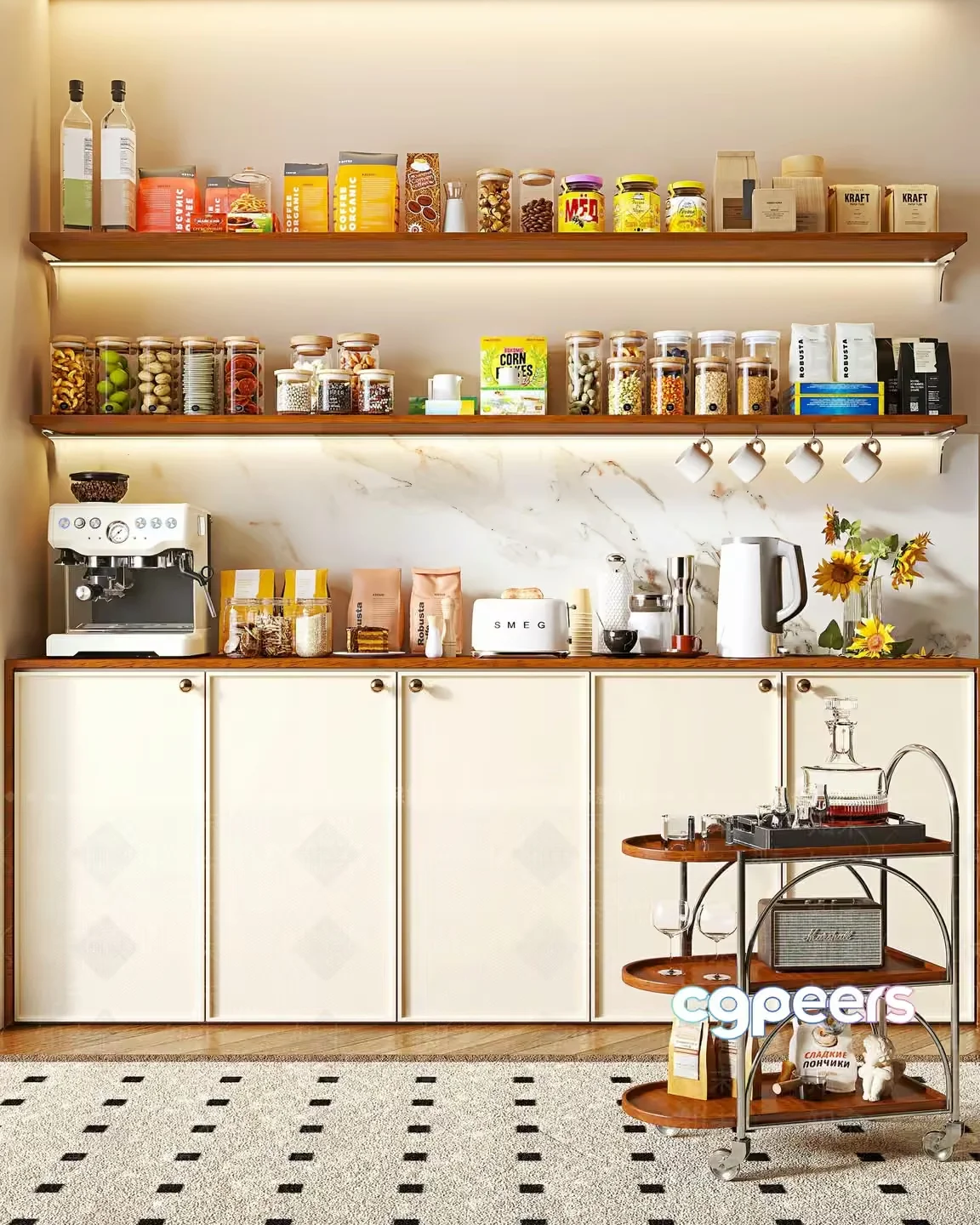 A Modern Kitchen 3D Model – 8377 – VRAY Render