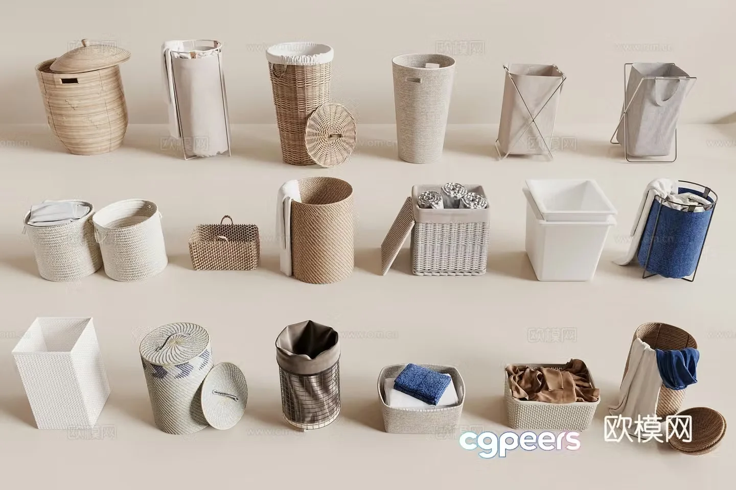 Modern storage basket Storage basket Dirty clothes basket 3D model