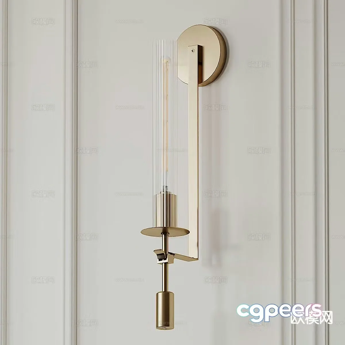 Glass wall lamp long wall lamp 3d model