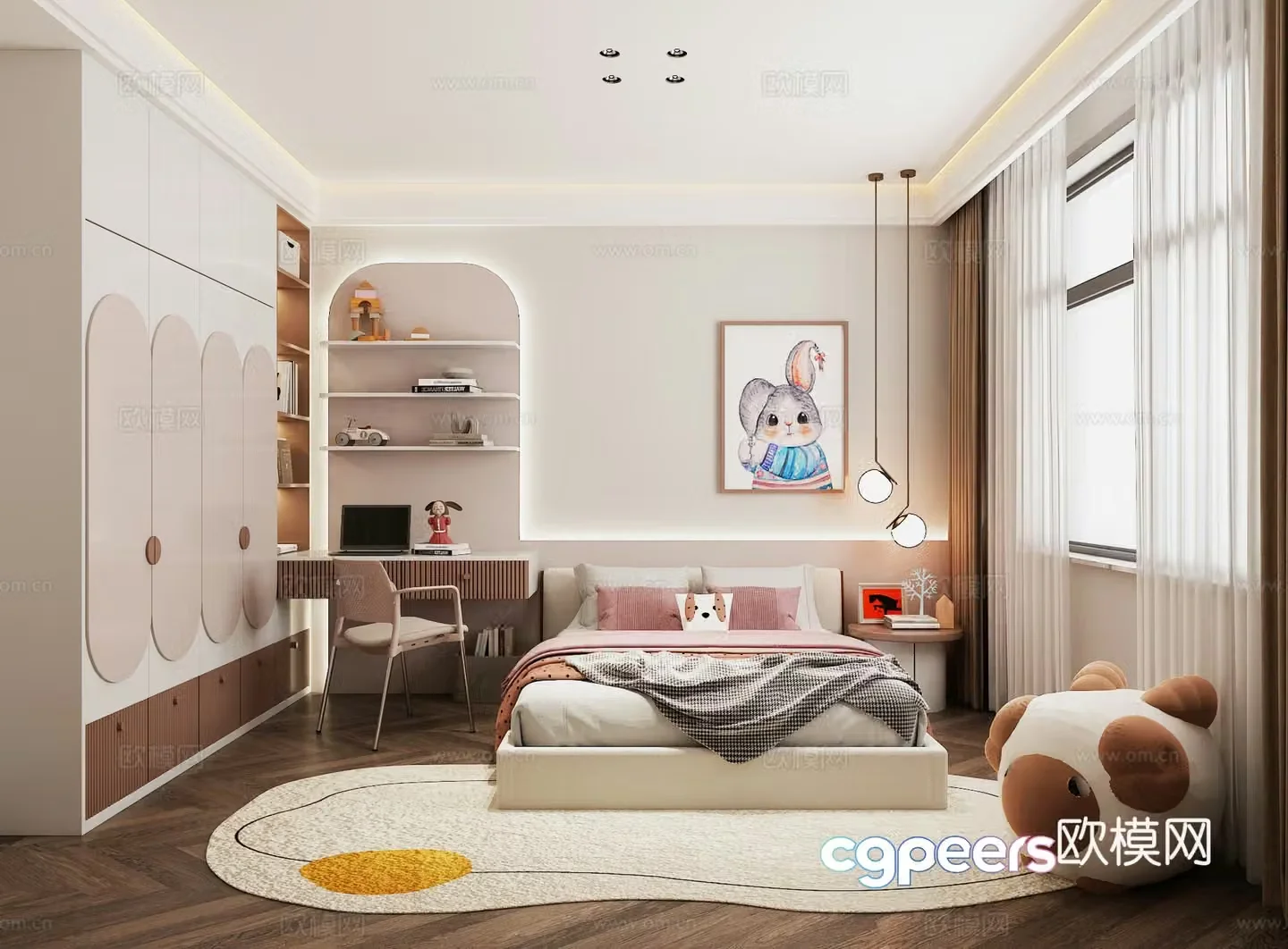 Modern girl room 3d model