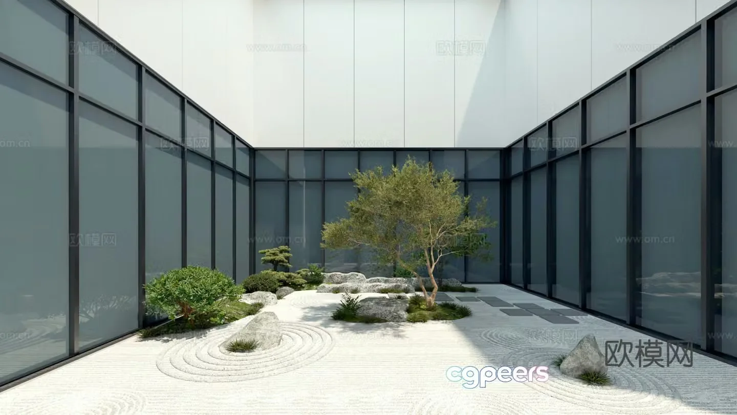 Garden dry landscape sketch 3d model