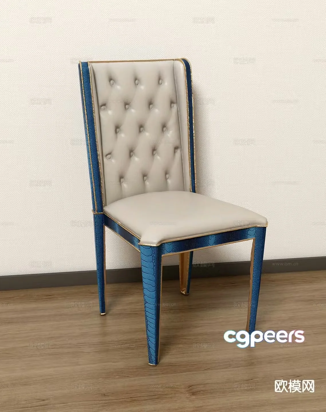 European style chair dining chair 3d model