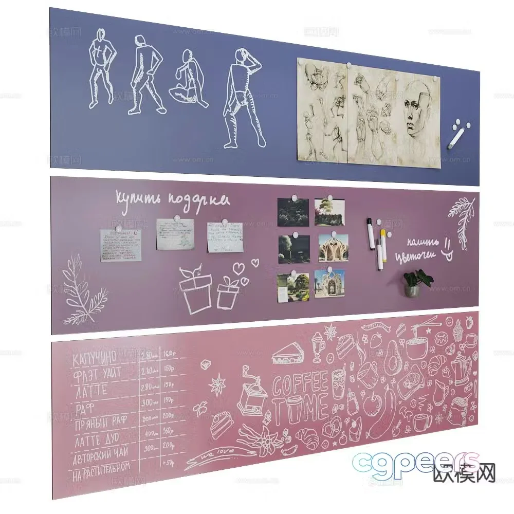 ASKELL drawing board display wall note wall 3D model