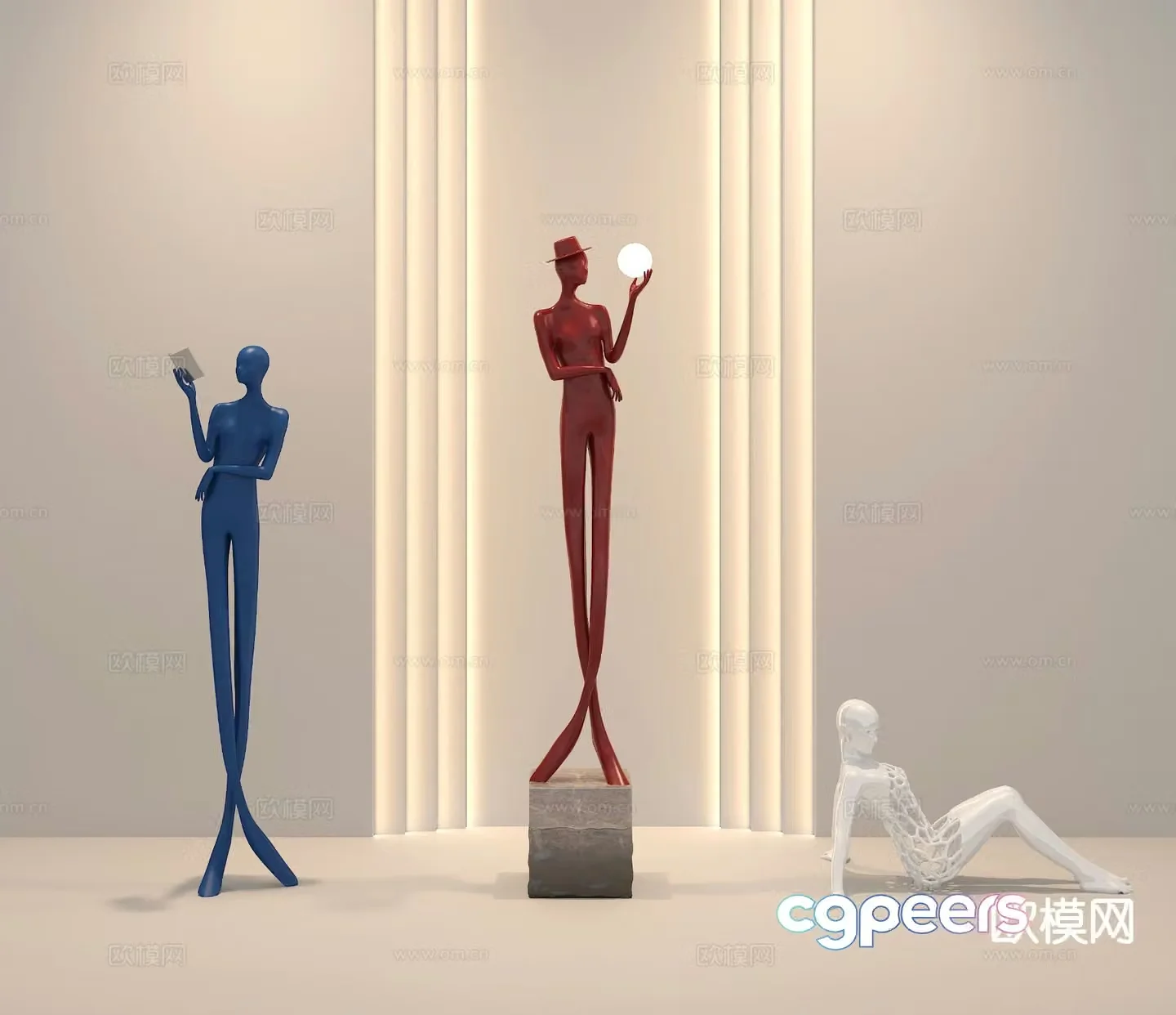 Indoor art installation sculpture ornaments figure sculpture 3d model
