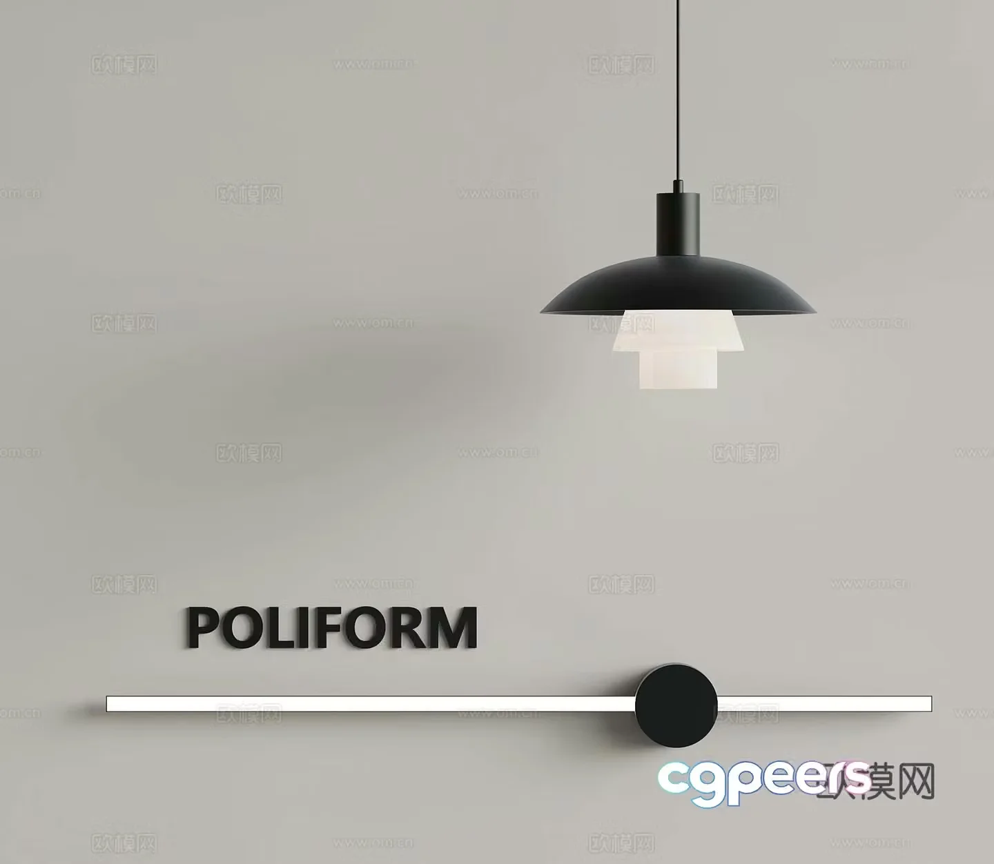Modern Chandelier Line Wall Light 3D Model