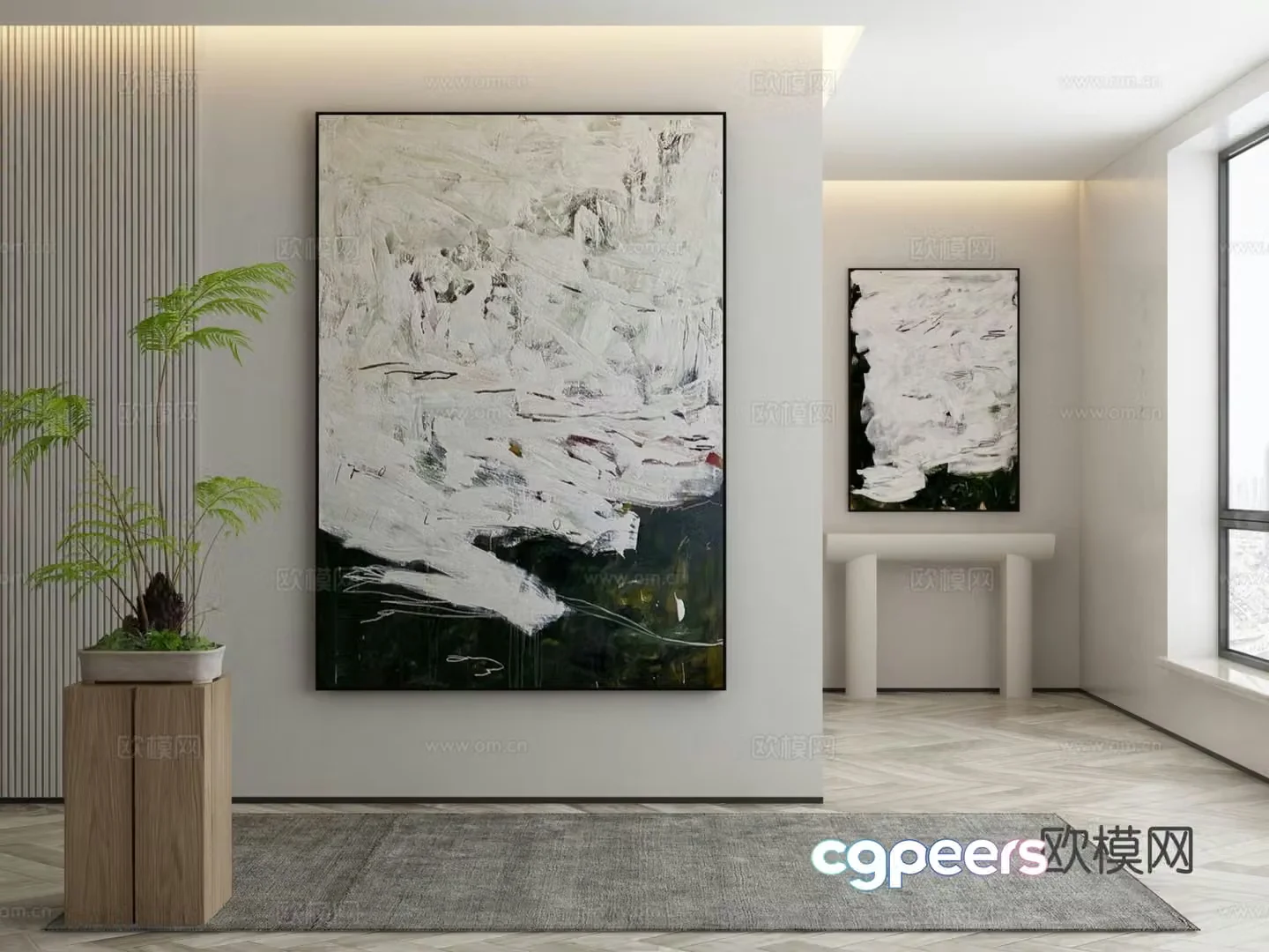 Modern texture painting decorative painting 3d model