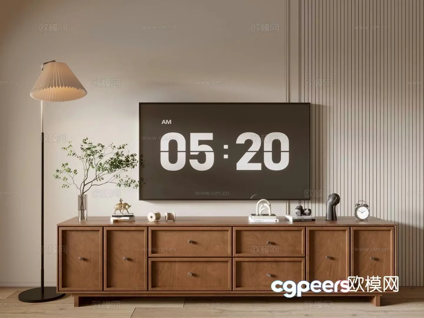 Medieval style TV cabinet 3D model