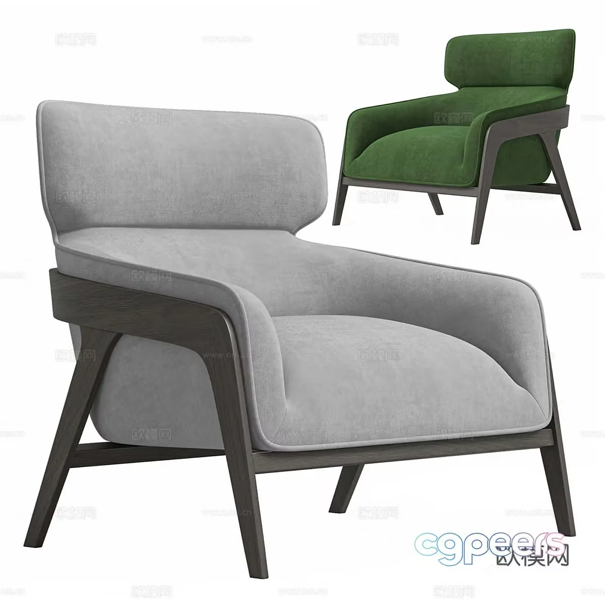 Fabric single sofa Simple single sofa Simple leisure chair Fabric casual chair 3D model