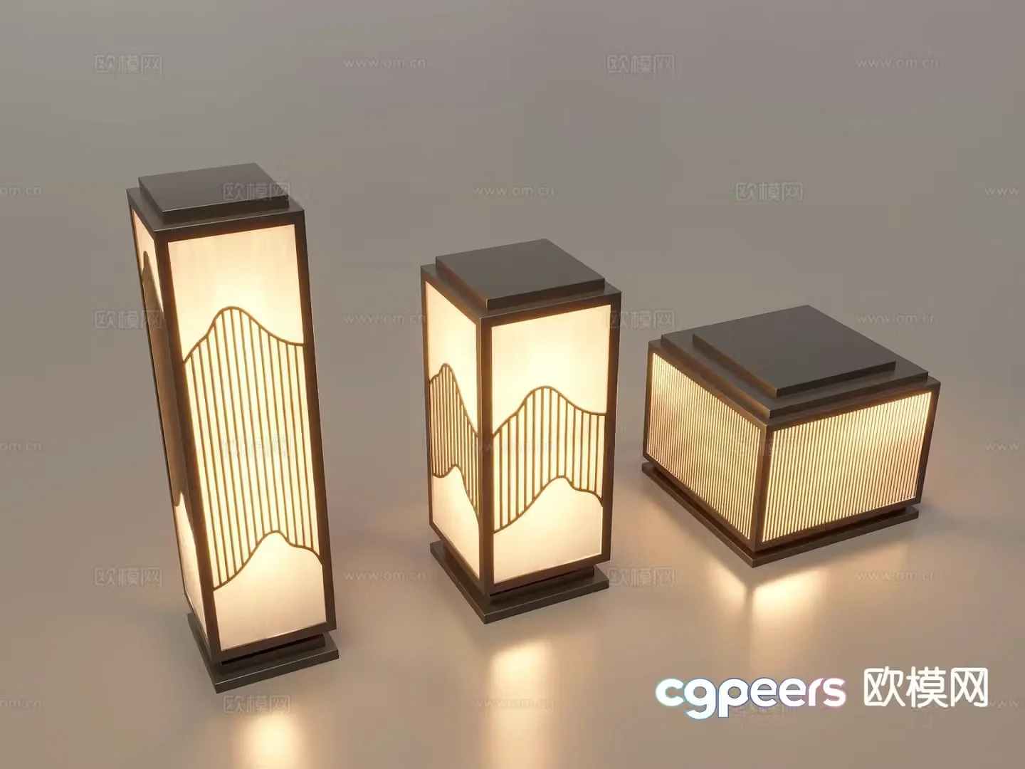 Chinese style landscape lamp lawn lamp garden lamp outdoor lamp 3d model