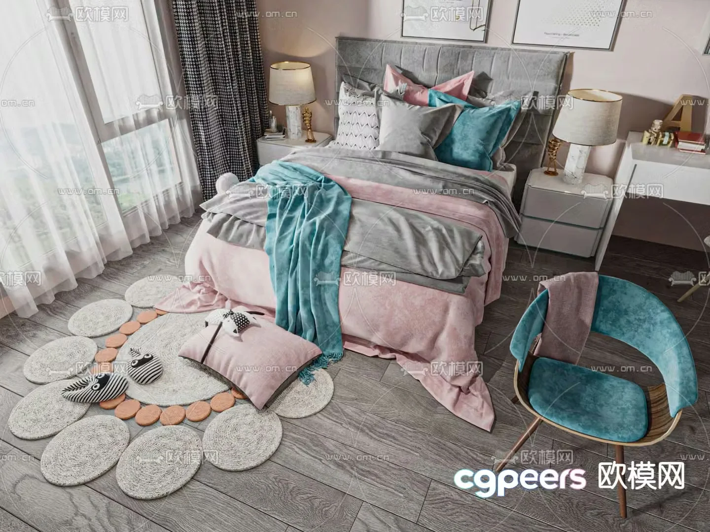 Modern children’s bed 3d model