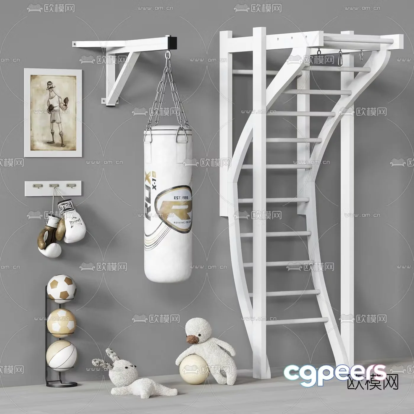 Modern children’s sports equipment 3d model