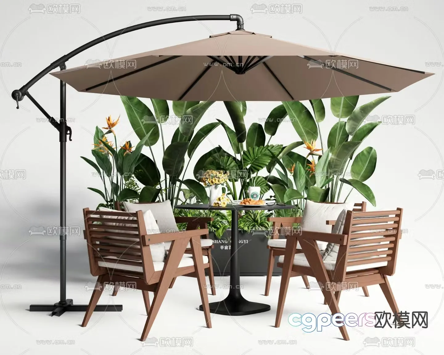 Outdoor tables and chairs leisure tables and chairs 3d model