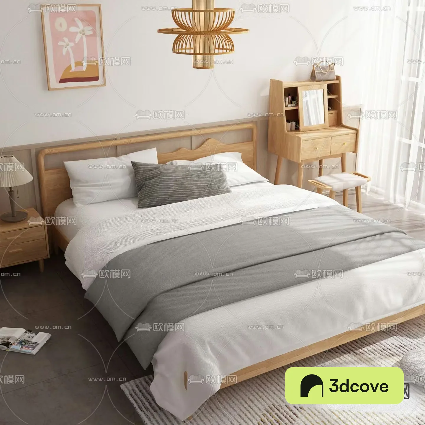 Wabi-sabi style B&B guest room