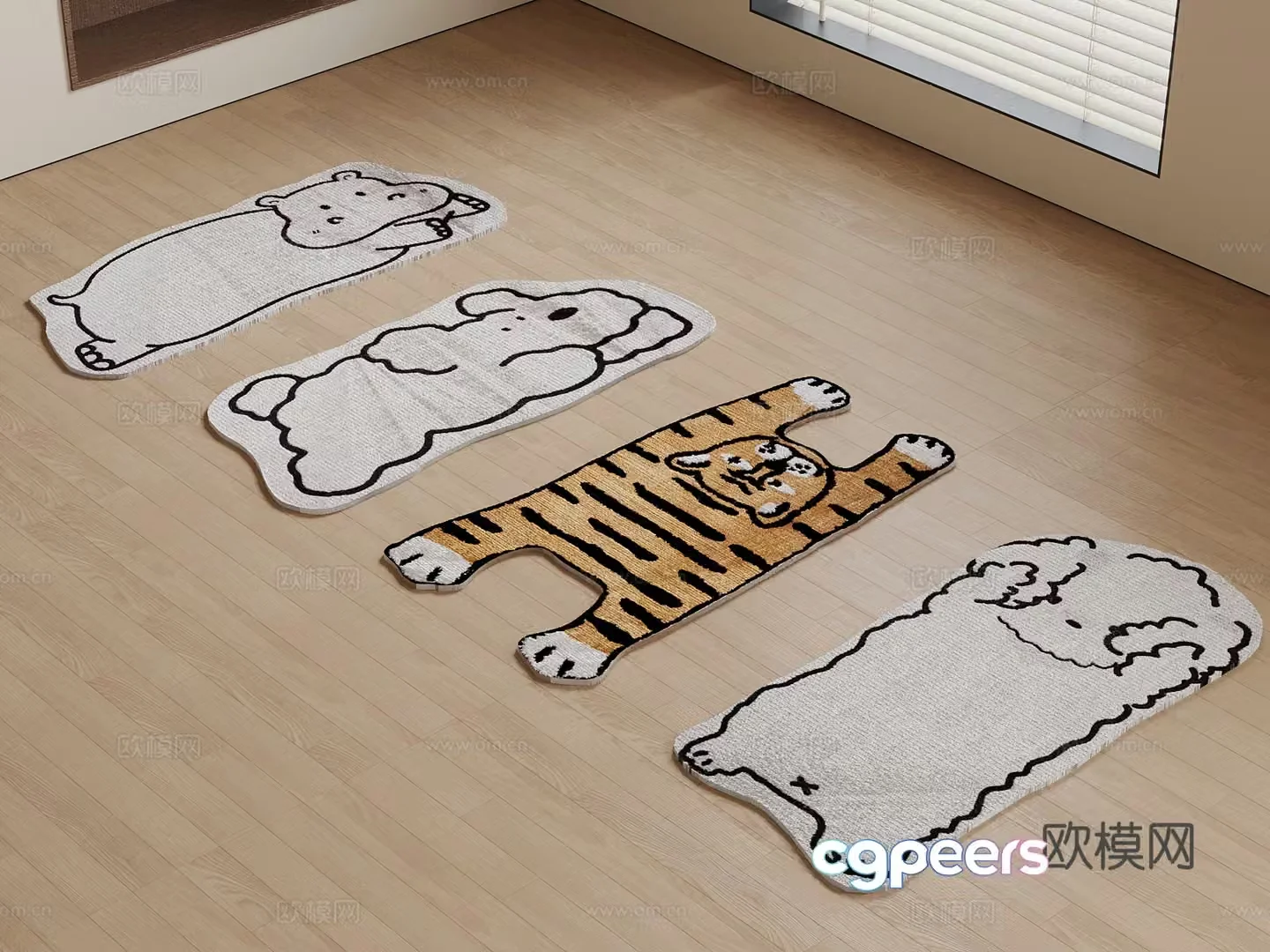 Modern carpet Special shape carpet Children’s carpet 3d model